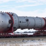Big Vessel turns at Viking up Hw 36 Tuesday