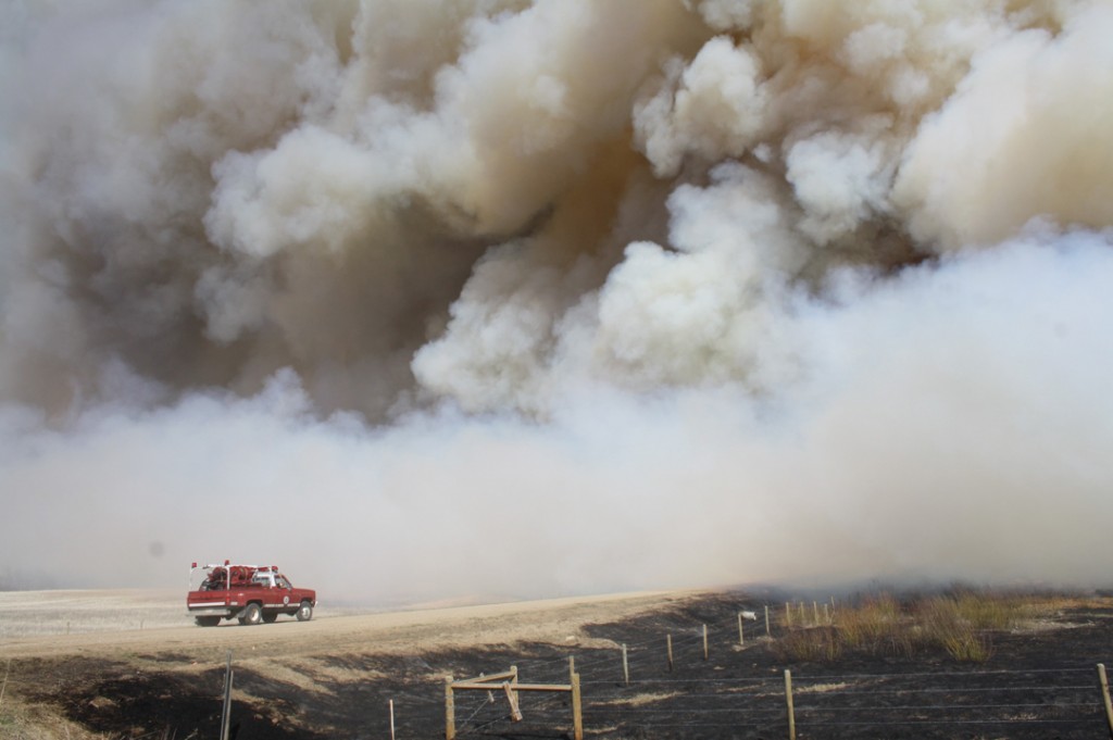 Crews, neighbours battle wild fire west of Irma