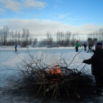 Pond hockey Christmas Eve in Irma