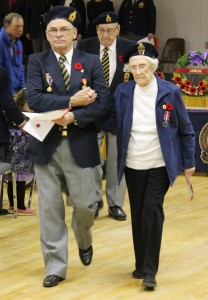 Remembrance day Veterans walking out