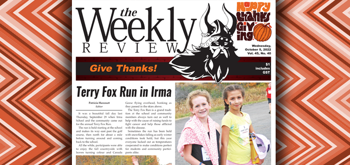 Terry Fox run in Irma – buy the Oct. 5 paper here: