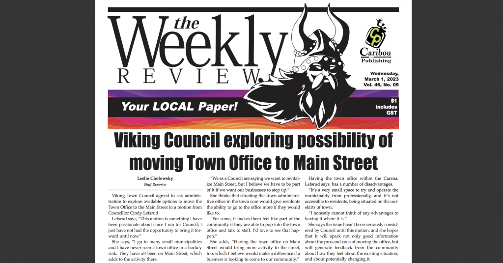 Viking council exploring move back to main street – read this week’s paper here: