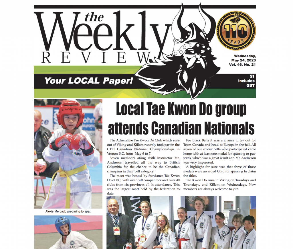 Local Tae Kwon Do group attends Nationals – buy the May 24 Weekly Review here: